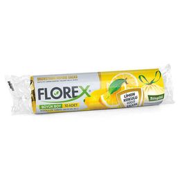 Florex Limon Kokulu Büyük Boy 10'lu Büzgülü Çöp Poşeti
