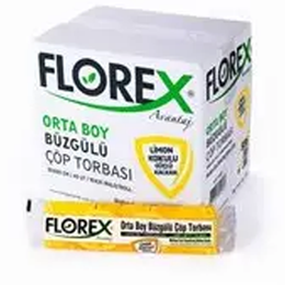 Florex Limon Kokulu Büzgülü Orta Boy Sarı Çöp Torbası 25 Rulo x 10 Adet