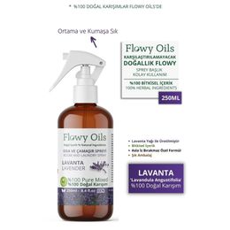 Flowy Oils 250 ml Doğal Lavanta Oda ve Çamaşır Spreyi Oda Koksusu