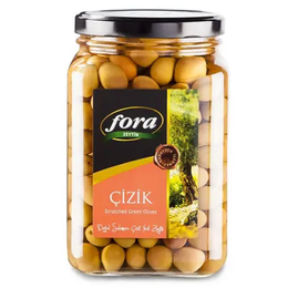 Fora 1000 gr Edremit Doğal Çizik Yeşil Zeytin