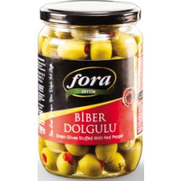 Fora 400 gr Biber Dolgulu Yeşil Zeytin