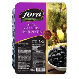 Fora 500 gr Gemlik Doğal Salamura L Boy Siyah Zeytin