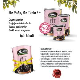 Fora Fit Az Tuzlu Az Yağlı Siyah Zeytin 400 gr