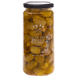 Foze 450 gr Lor ve Ceviz Dolgulu Yeşil Zeytin