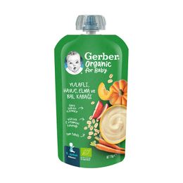Gerber 110 gr Organik Yulaflı Elma Havuç ve Balkabaklı Püre