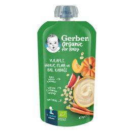 Gerber 110 gr Organik Yulaflı Elma Havuç ve Balkabaklı Püre