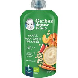 Gerber 110 gr Organik Yulaflı Elma Havuç ve Balkabaklı Püre