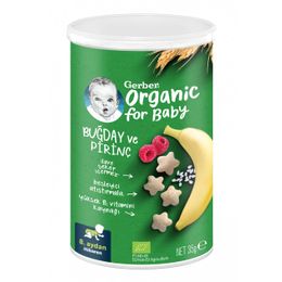 Gerber 35 gr Organik Pirinçli Buğdaylı Muzlu ve Ahududulu Bebek Atıştırmalığı