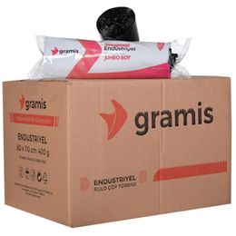 Gramis Endüstriyel Jumbo Boy Siyah 80 x 110 cm 20 x 400 gr Çöp Poşeti