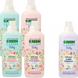 Green Clean 2x1 lt Baby Çamaşır Deterjanı + 2x1 lt Çamaşır Yumuşatıcısı + 1 lt Leke Çıkarıcı