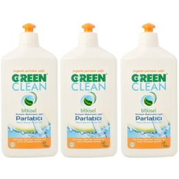 Green Clean 3x500 ml Organik Portakal Yağlı Bitkisel Bulaşık Makinesi Parlatıcı