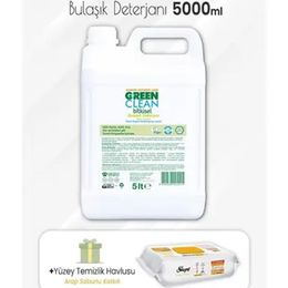 Green Clean Bulaşık Deterjanı 5 lt + 100'lü Arap Sabunlu Yüzey Temizlik Havlusu