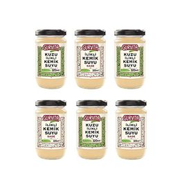 Gurvita 3 x 320 ml Jöle Kıvamında İlikli Sade Kemik Suyu + 3 x 320 ml Kuzu İlikli Kemik Suyu