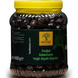 Hacı Kuşçu 1.4 kg Doğal Salamura Yağlı Siyah Zeytin
