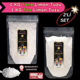 Hanzade Bitkisel 1 kg Tane Limon Tuzu + 1 kg Toz Limon Tuzu
