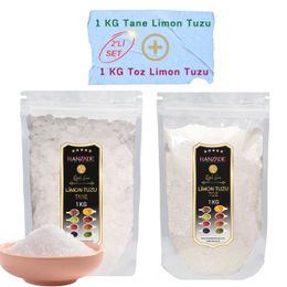 Hanzade Bitkisel 1 kg Tane Limon Tuzu + 1 kg Toz Limon Tuzu