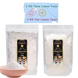 Hanzade Bitkisel 1 kg Tane Limon Tuzu + 1 kg Toz Limon Tuzu
