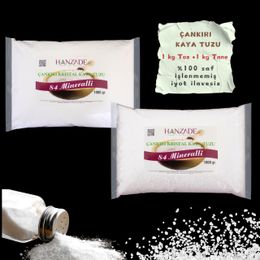 Hanzade Bitkisel 1 kg Toz + 1 kg Tane 84 Mineralli Doğal Çankırı Kristal Kaya Tuzu