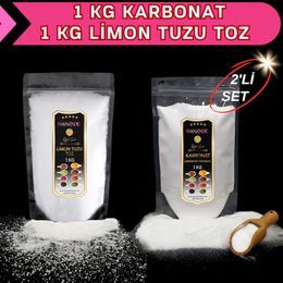 Hanzade Bitkisel 1 kg Toz Limon Tuzu + 1 kg Karbonat