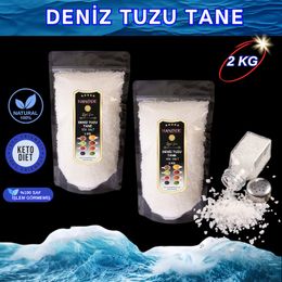 Hanzade Bitkisel 2x1 kg Tane Granül İyot İlavesiz Saf Deniz Tuzu