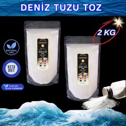 Hanzade Bitkisel 2x1 kg Toz Öğütülmüş İyot İlavesiz Saf Deniz Tuzu