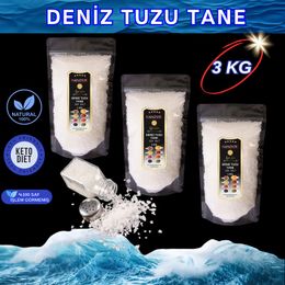 Hanzade Bitkisel 3x1 kg Tane Granül İyot İlavesiz Saf Deniz Tuzu