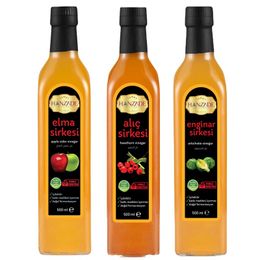 Hanzade Bitkisel 500 ml Elma Sirkesi + 500 ml Alıç Sirkesi + 500 ml Enginar Sirkesi