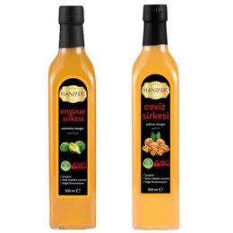 Hanzade Bitkisel 500 ml Enginar Sirkesi + 500 ml Ceviz Sirkesi