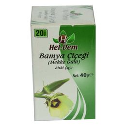 Hel-Dem 2 gr 20 Süzen Poşet 40 gr Bamya Çiçeği Mekke Gülü Bitki Çayı