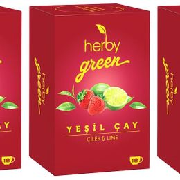 Herby 3x18'li Çilek ve Lime Yeşil Çay