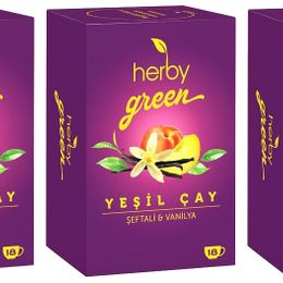 Herby 3x18'li Şeftali ve Vanilya Yeşil Çay