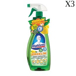 HighGenic 3x750 ml Limonlu Sirkelim Sirkeli Temizleyici