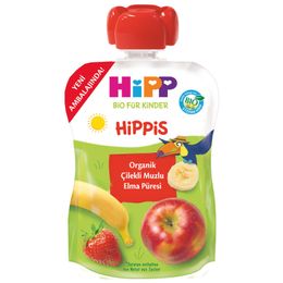 Hipp 6x100 gr Organik Çilekli Muzlu Elma Püresi
