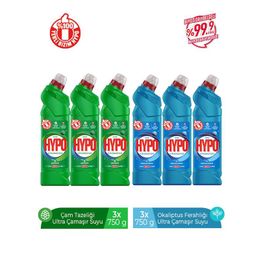 Hyper Hypo 3x750 gr Çam Tazeliği + 3x750 gr Okaliptus Ferahlığı Ultra Çamaşır Suyu
