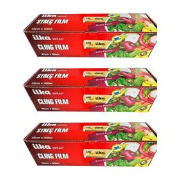 İlka 3 Paket 45 cm 500 mt Şeffaf Mutfak Rulo Streç Film Folyo