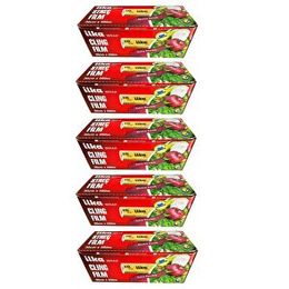İlka 5 Paket 30 cm 500 mt Şeffaf Mutfak Rulo Streç Film Folyo