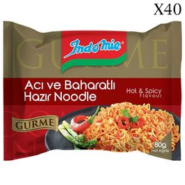Indomie 40 x 80 gr Paket Gurme Acı ve Baharatlı Hazır Noodle