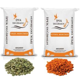 İpek Değirmen 1 kg Yemeklik Kırmızı Mercimek + 1 kg Yeşil Mercimek