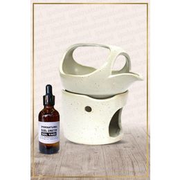 İpek Naturel İbrik Temalı Beyaz Seramik Buhurdanlık & Özel Üretim Gül Yağı Setli