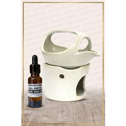 İpek Naturel İbrik Temalı Beyaz Seramik Buhurdanlık & Özel Üretim Sandal Yağı Setli