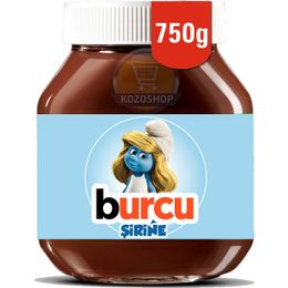 İsme Özel Nutella 1 Adet Şirinler 750gr Şirine Nutella Çikolata