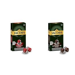 Jacobs 10'lu Capsule Lungo 6 Classic Kapsül Kahve + 10'lu Espresso 10 Intenso Yüksek Yoğunluk Güçlü ve Yoğun Espresso Kapsülleri