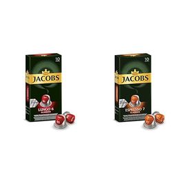 Jacobs 10'lu Capsule Lungo 6 Classic Kapsül Kahve + 10'lu Espresso 7 Classico Espresso Kapsülleri