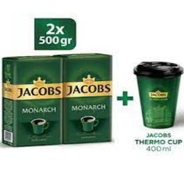 Jacobs 2'li 500 gr Monarch Aromalı Filtre Kahve + 400 ml Thermo Cup