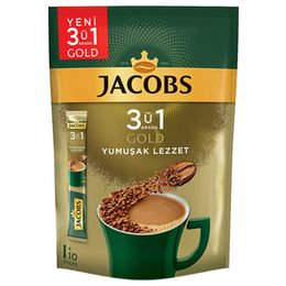 Jacobs Gold 3'ü1 Arada 10'lu Yumuşak Lezzet Kahve