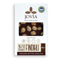 Jovia Çikolata %70 Bitter 85 gr Fındıklı Organik Çikolata
