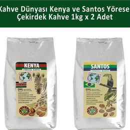 Kahve Dünyası 1 kg Kenya ve Santos Yöresel Çekirdek Kahve