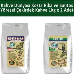 Kahve Dünyası 1 kg Kosta Rika ve Santos Yöresel Çekirdek Kahve