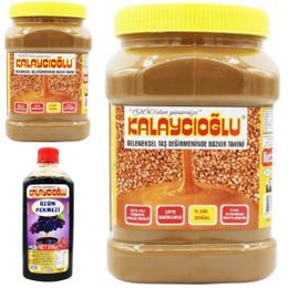 Kalaycıoğlu 2x935 gr Bozkır Kavrulmuş Kepeksiz Tahin + 950 gr Üzüm Pekmezi