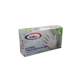 Karex Pudralı Lateks 100'lü Large Muayene Eldiveni